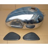 PALIVOVÁ NÁDRŽ PANELKA EXPORT (ZÁNOVNÍ CHROM + NOVÉ GUMY) - JAWA  350/361,360 + 250/559,590 